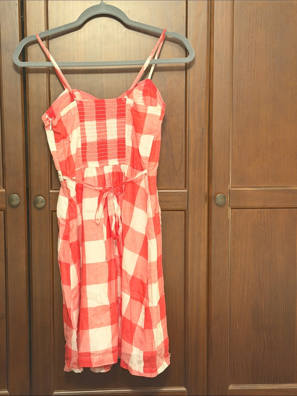 Red and White Gingham 100% Cotton Sundress - Picture 2 of 6